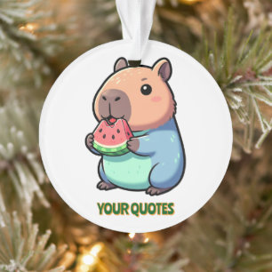 Ornamento Capivara Fofa Comendo Melancia
