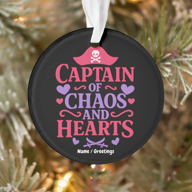 Ornamento Captain of Chaos and Hearts Pirate Graphic (Árvore)