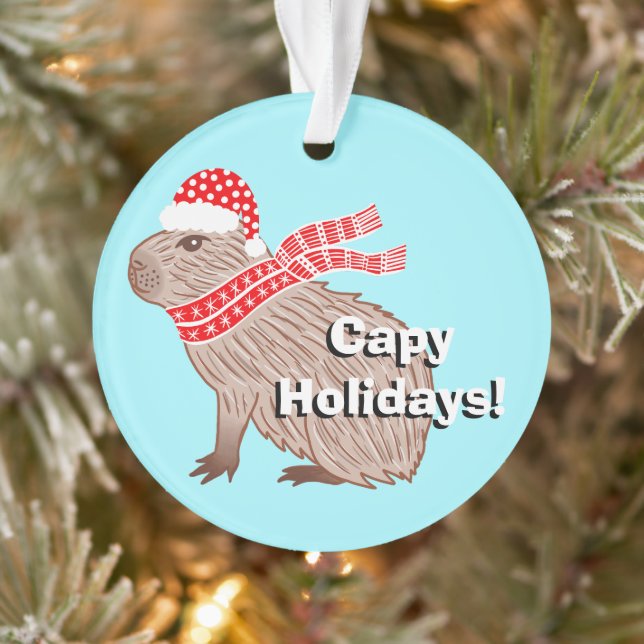 Ornamento Capy Holidays Funny Capybara Natal (Árvore)