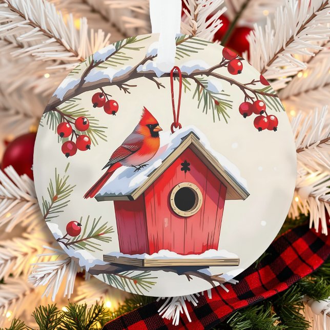 Ornamento Cardeais de Natal de Dupla Face (Criador carregado)