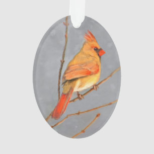 Ornamento Cardeal em Pintura de Ramificação - Arte de Pás