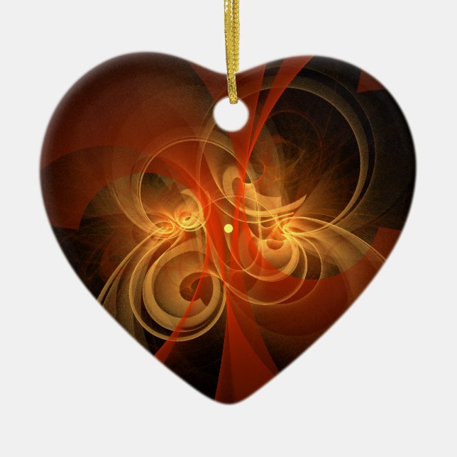 Ornamento Cardíaco de Abstrato de Arte Mágica da M (Frente)