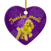Ornamento Cardíaco de Poodle Personalizado - Um Do