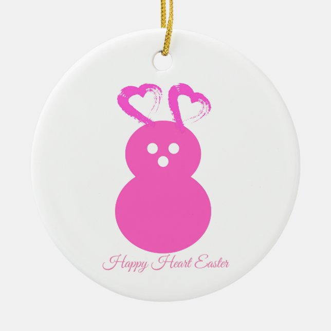 Ornamento Cardíaco do Coelho páscoa (Frente)