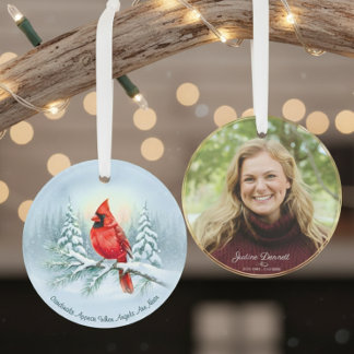 Ornamento Cardinal Photo Memorial Keepsake Custom Christmas