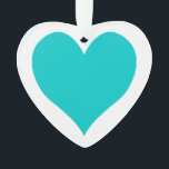 Ornamento Caribe Forma de Coração Azul<br><div class="desc">Caribe a forma de coração giro azul em relação à cor de fundo de sua escolha.</div>