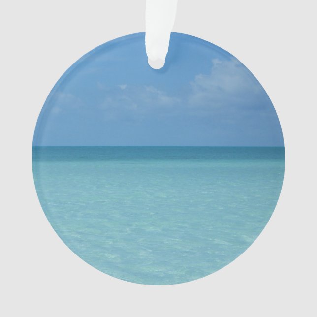Ornamento Caribe Horizonte Turquesa Tropical Azul (Frente)