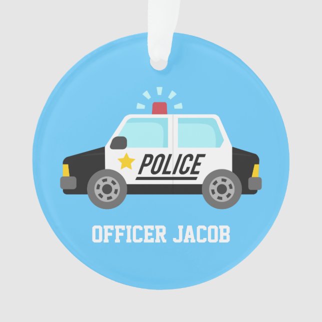 Ornamento Carro de Polícia Clássico com Sirene para Quarto d (Frente)