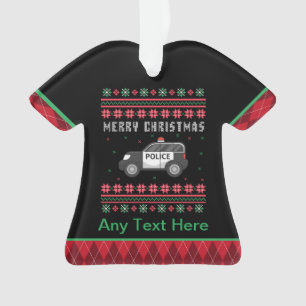 Ornamento Carro de Polícia Personalizado no Natal Feio
