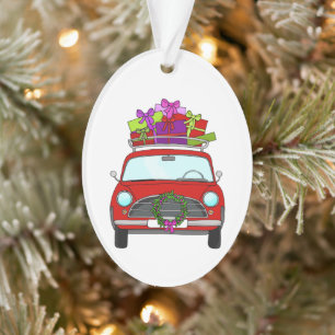 Ornamento Carro Vermelho com presentes de Natal