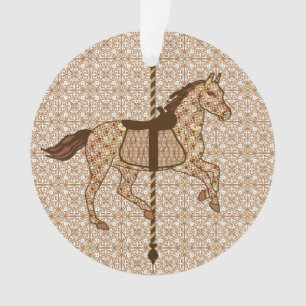 Ornamento Carrossel Horse - Castanho-Chocolate e Tan