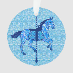 Ornamento Carrossel Horse - Cobalto e Azul-Céu