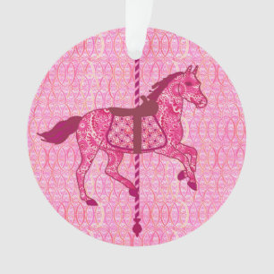 Ornamento Carrossel Horse - Rosa Fuchsia