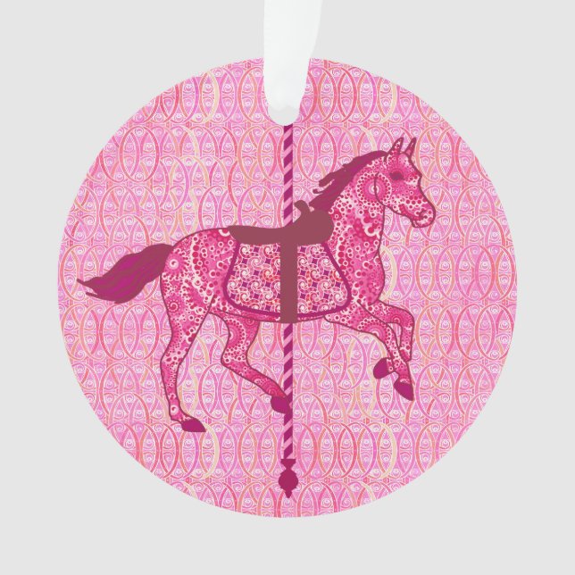 Ornamento Carrossel Horse - Rosa Fuchsia (Frente)