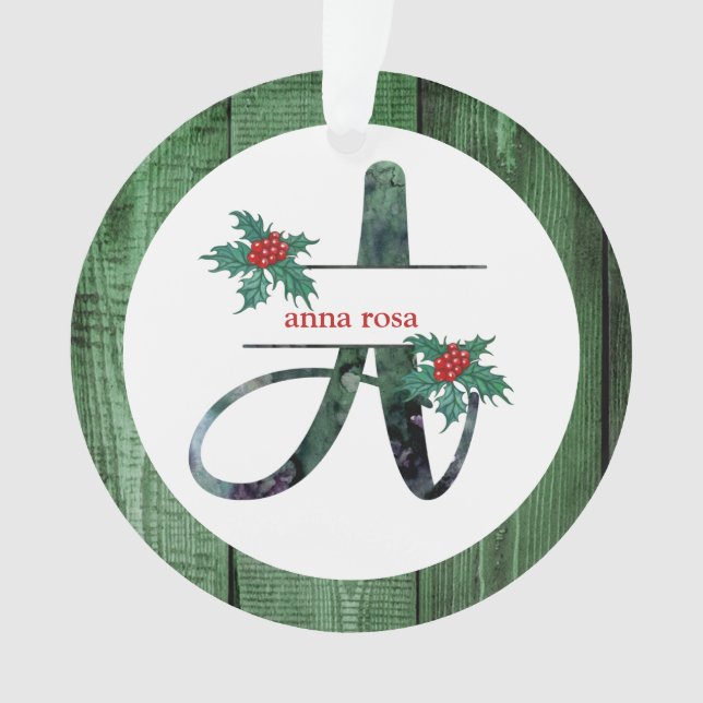 Ornamento *~* Carta A FOTO Natal AP44 Para Madeira Rústica (Frente)