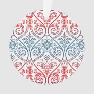 Ornamento Carteira Vintage Damask - vermelho violeta azul