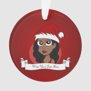 Ornamento Cartografia da menina de Natal