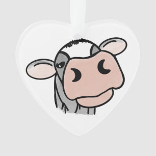 Ornamento cartografia vaca branca-negra cinza beija-fazenda 