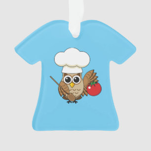 Ornamento Cartoon de Coruja Cozinhar