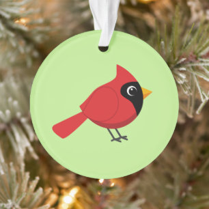 Ornamento Cartoon Vermelho Bonito com Flores