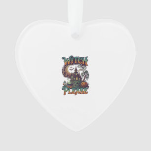 Ornamento Casa Assombrada Witch Please Cauldron Lua Crescent