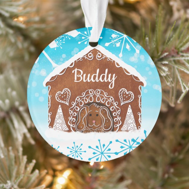 Ornamento Casa de cachorro de gengibre personalizada para cã (Árvore)