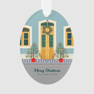 Ornamento Casa Festiva Portuguesa de Natal