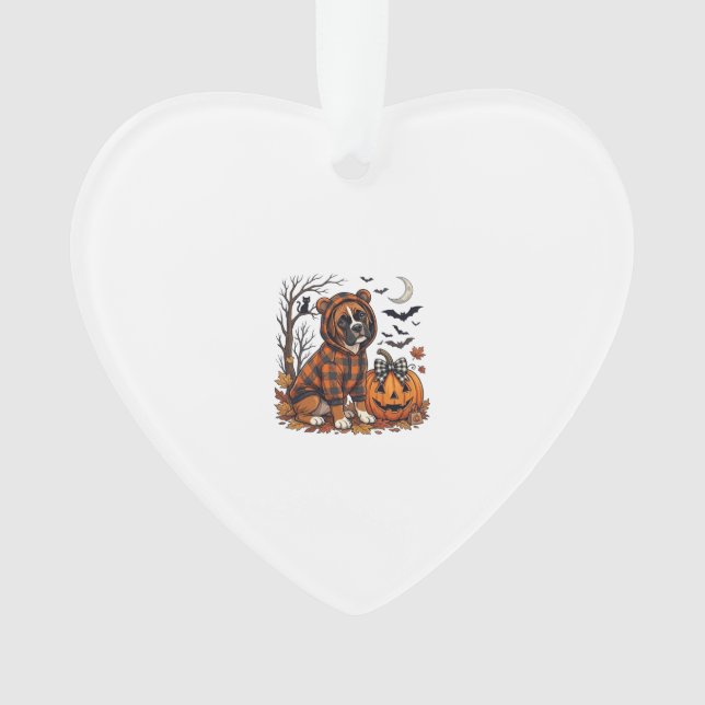 Ornamento Casaco com Capuz Xadrez de Cachorro Boxer Hallowee (Frente)