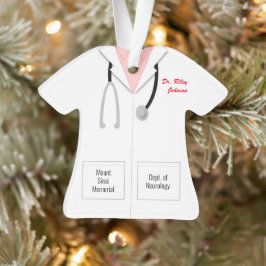 Ornamento Casaco cor-de-rosa branca Camisa Médica Ordem de P