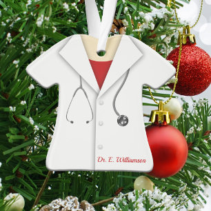 Ornamento Casaco/Médico de Laboratório Personalizado