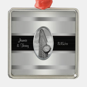 Ornamento Casamento de Prata Branca de Prata BW