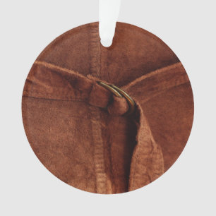Ornamento Castanho Suede Com Precinta E Fivela
