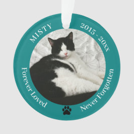 Ornamento Cat Memorial Forever Amava Pet Photo Ornament