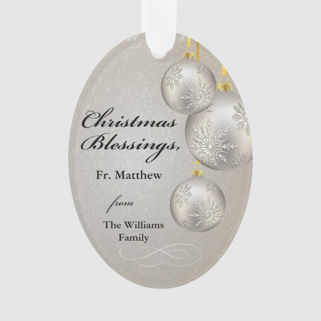 Ornamento Catholic Priest Christmas Elegant Hanging Ornament (Frente)