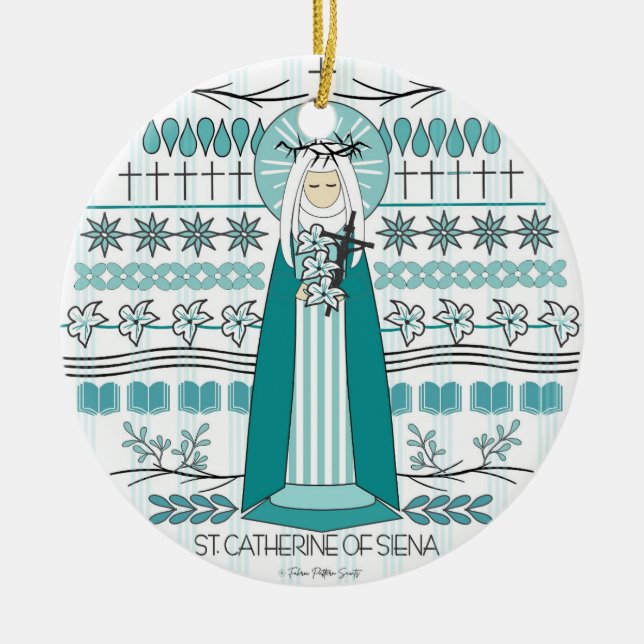 Ornamento Católico do Santo: Rua. Catarina de Sien (Frente)