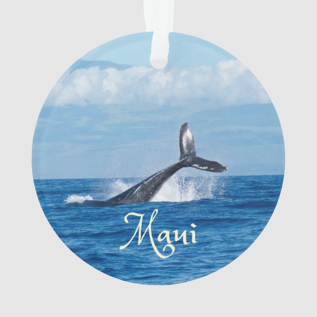 Ornamento Cauda de Baleia Oceânica Maui Havaí (Verso)