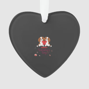 Ornamento Cavalier King Cachorro Feliz Dia dos Namorados Flo
