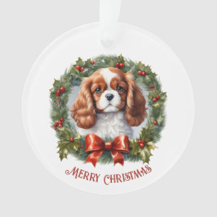 Ornamento Cavalier King Charles Dog Puppy Nome Natal