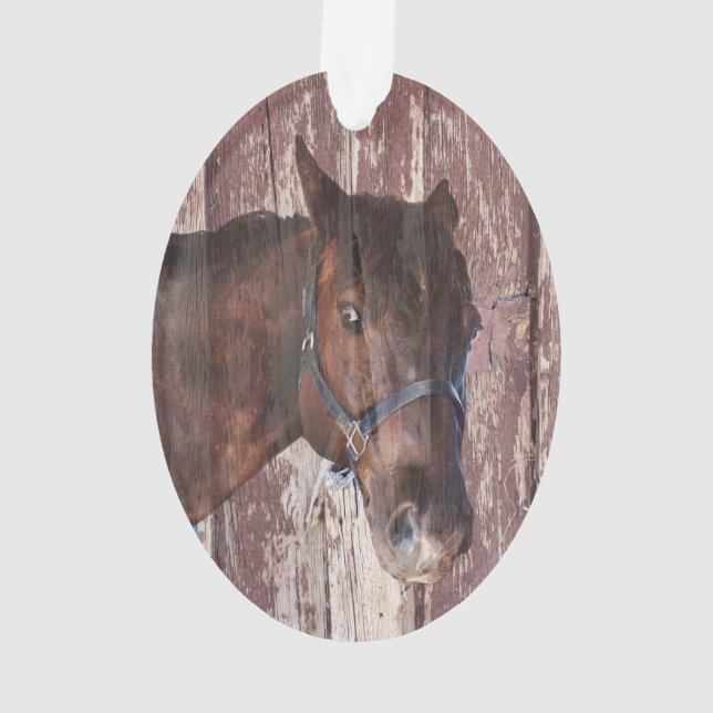 Ornamento Cavalo cavalgando olhando-me com os olhos (Verso)