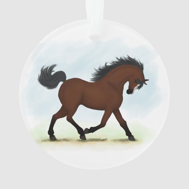 Ornamento Cavalo de Baía com Blaze (Verso)
