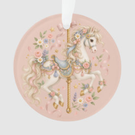 Ornamento Cavalo de Carrossel Fofo Arte Vintage