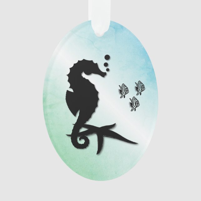 Ornamento Cavalo-Marinho no Verde (Frente)
