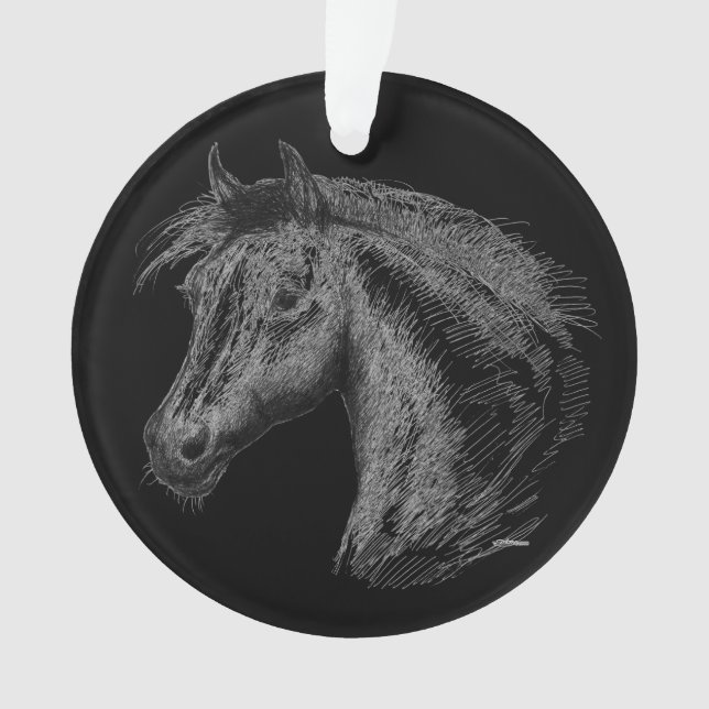 Ornamento Cavalo: Preto (Frente)