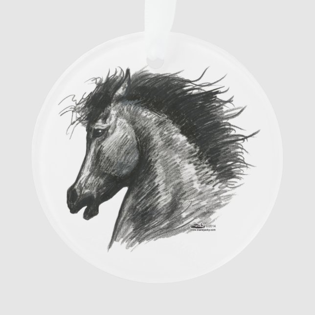 Ornamento Cavalo Selvagem de Fiery (Frente)
