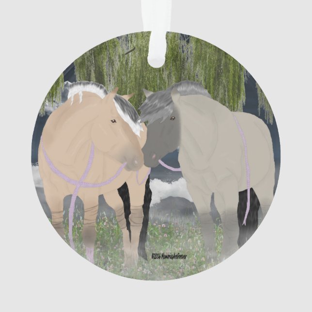 Ornamento Cavalos noruegueses do fiorde (Verso)