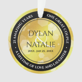 Ornamento Celebração do Aniversário de Casamento de Brass da