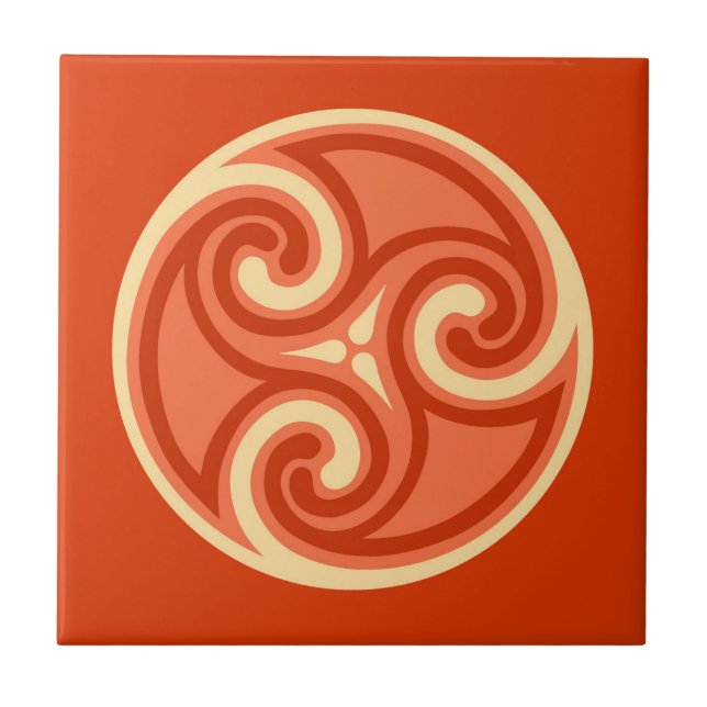 Ornamento Celtic Triskele, tangerina Laranja (Frente)