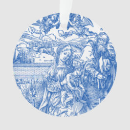 Ornamento Cena da Natividade do Toile Azul Francês