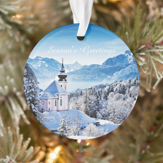Ornamento Cena de inverno personalizada  (Árvore)