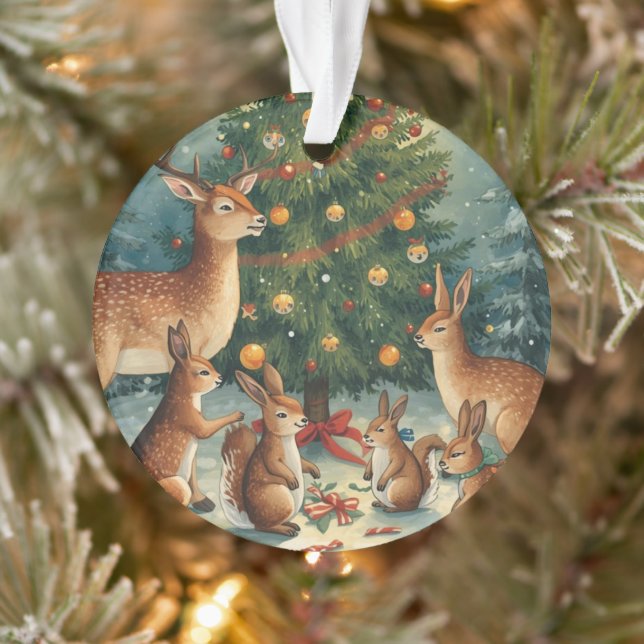 Ornamento Cena de Natal com Animais da Floresta (Árvore)